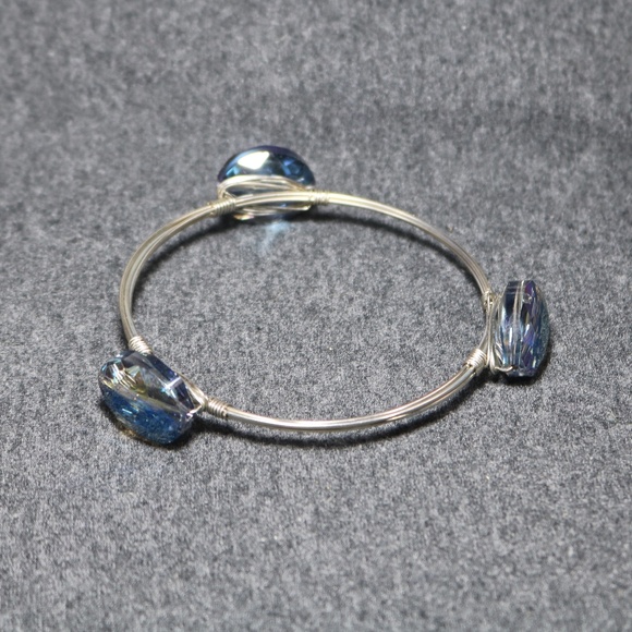 Jewelry Costume Jewelry Blue Crystal Wrap Bangle Bracelet Poshmark